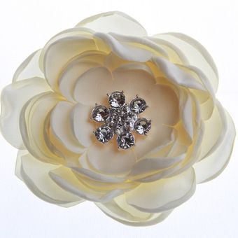 Cabeza De 5 Piezas De Flor De Satén De Tela Suave De 9,5 Cm 