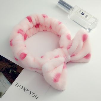 Accesorios para el cabello diademas con letras para mujer lazo suave de lana Coral para niñas diademas para el pelo diademas Pink Red Dots 