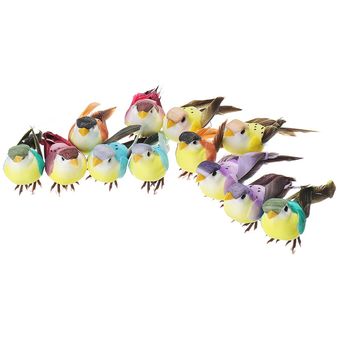 12pcs fantástico artificial pluma espuma Birds Nest simulación jardín de regalo de la decoración de Navidad decoración de jardín-Multicolor 