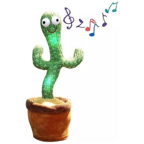 Cactus Bailarin Cantar Peluche Hablar Luz Led Juguete Imita Voz