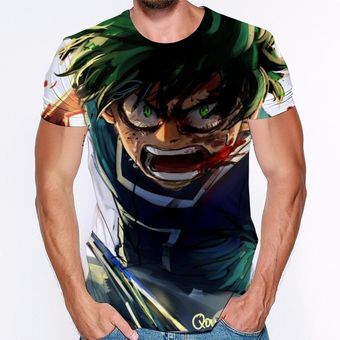 Camiseta de Anime Academia My Hero para hombre Camiseta japonesa de manga corta con estampado de anime para hombre Camiseta Masculina 