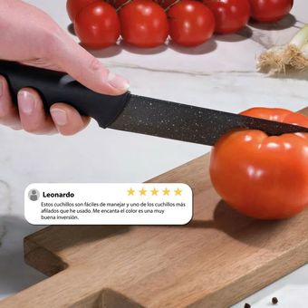 Granitestone Juego de 21 ollas y sartenes antiadherentes con 6 cuchillos de  cocina, juegos de utensilios de cocina antiadherentes con revestimiento de