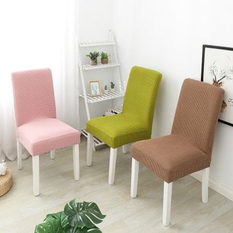 #Green cubierta de la silla de Jacquard de Color liso funda de LICRA Protector caso para cocina comedor silla cubierta elástica para silla 