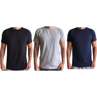 Camisetas para hombre pack x 3 unidades algodón suavizado