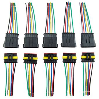 5 juegos de enchufe de conexión de terminal de serie de cable impermea 