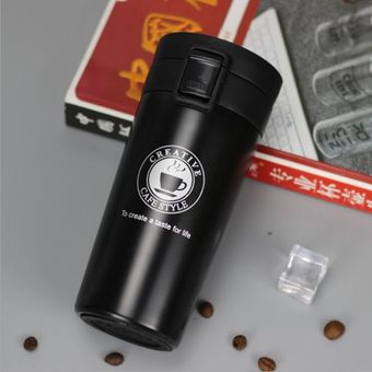 HOT Premium Travel Coffee Mug Stainless Steel Thermos Tumbler Cups Vacuum Flask thermo Water Bottle Tea Mug Thermocup #Black 
