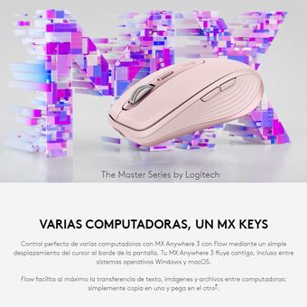 Ratón inalámbrico Logitech MX Anywhere 3 - Rosado - Bluetooth