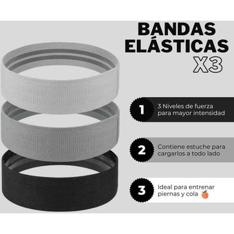 CompraYaMismo. Kit Set x 3 Bandas Elásticas Resistencia Tela Fitness