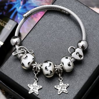 Pulsera De Amuleto De Plata Pulsera De Dama Pulsera De Flor 