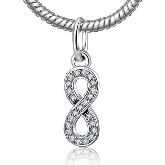 925 Cuentas Colgantes De Plata Esterlina Encanto Cristal Diy 