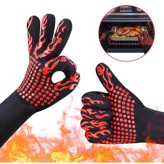 Guantes de cocina resistentes al calor para barbacoa,guantes de soldadura para horno,resistentes al calor 