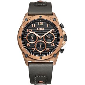 Reloj hombre LA2143-1 dorado con tablero negro - Relojes Loix