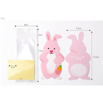 30 piezas lindo conejo tarjeta de felicitación de papel transparente 