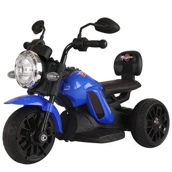 Moto Carro Recargable Electricas Montable Azul Harley 6689 