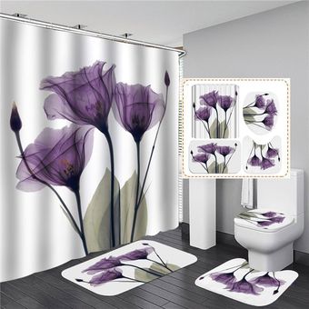 Tulipanes lavanda esperanza impreso impermeable Cortina de ducha baño  conjunto antideslizante alfombra piso cubierta de baño hogar Baño  alfombra(#Style C) LUN | Linio Perú - UN055HL1N964XLPE