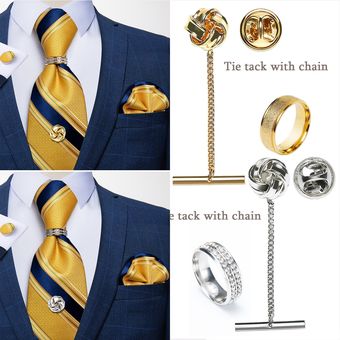 Anillo de lazo de alta calidad para hombre Metal dorado de boda JZ02-03 #2JZ-02 corbata 