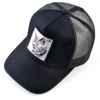 Gorra de béisbol con bordado de gato para mujer sombrero de béisbol 