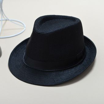 Sombreros Retro de fieltro de Jazz para hombre  sombrero de ala anch 