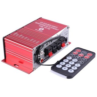 Amplificador Mini de 2 canales para coche,amplificador de potencia HIFI o estéreo con Bluetooth para cine en coche,con Radio FM,USBTFAUX 