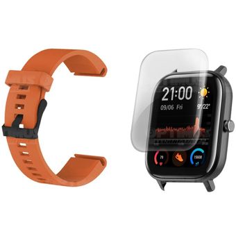 Kit Manilla Banda Y Buff Film Screen Para Reloj Smartwatch Xiaomi Amazfit  GTS Color Purpura
