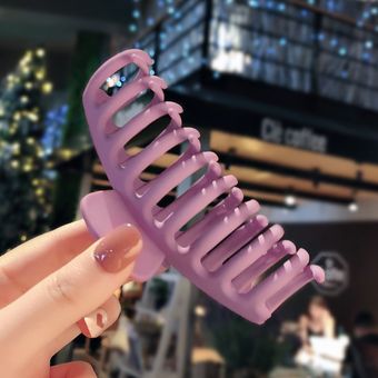 Pinzas coreanas sólidas grandes para cabello pinzas de pelo acrílico glaseado elegante horquillas con pasador accesorios para cabello para mujeres y niñas 1 unidad Púrpura 