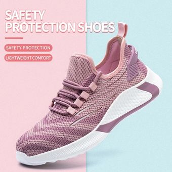 Zapatos de Seguridad Mujer Hombre con Punta de Acero Protección Zapatillas de Trabajo Ligeras Zapatos de Deporte Senderismo para Industria Verano al Aire Libre 