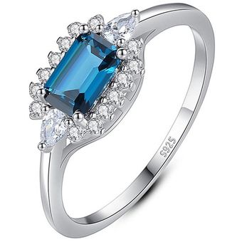 Anillo de plata de ley S925 anillo de plata con incrustaciones de diamante con incrustaciones 