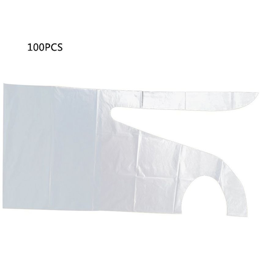 Paquete plano y rollo de plástico desechable delantales de alta densidad de plástico de plástico de alta densidad.
