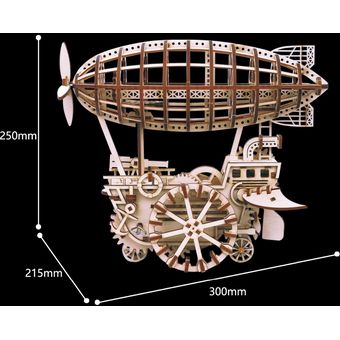 Robotime Diy Moveable Airship Gear Drive By Clockwork 3D Kits de const 