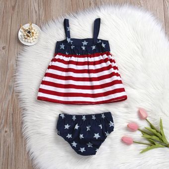 4 de julio Star Stripe Vestido Pantalones cortos Niños Bebé 