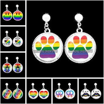 Pendientes Colgantes Femeninos De Vidrio De Arco Iris De De 