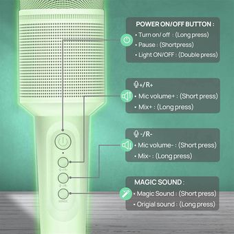 MC8 Karaoke Microphone-Magic Soun Altavoz Bluetooth portátil 