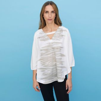 Polera Manga Larga Elle Para Mujer-Blanco 