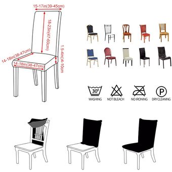 #Color 6 Cubierta elástica para silla con estampado de licra,funda de asiento extraíble moderna antisuciedad para cocina y comedor 