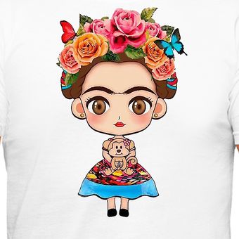 Camiseta mujer Kahlo mc blanco estampado by ADNCAMISETAS | Linio Colombia - CO415FA1N2H72LCO
