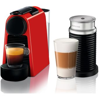 Cafetera Essenza Mini Roja con Espumador de Leche - Nespresso - Pepe Ganga  - Pepe Ganga