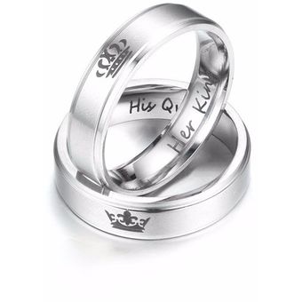 anillo de acero inoxidable anillo de pareja corona 