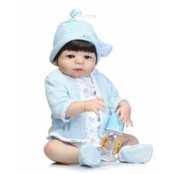 NPK 55cm vinilo completo silicona Reborn boy brinquedos muñeca 22 pulg 