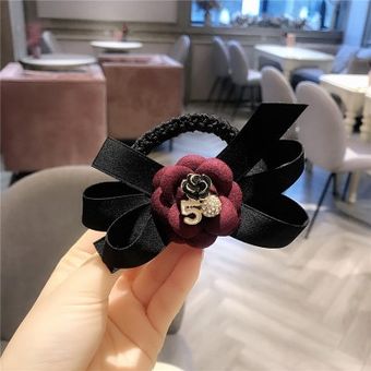 gomas negras Cinta elástica con flores para mujer accesorios para corbatas de pelo Vintage a granel 