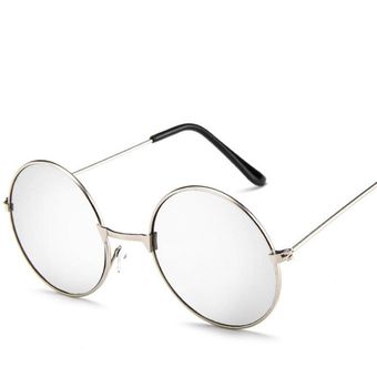 Vintage Round Sunglasses Women Anti-reflective Lens Female 