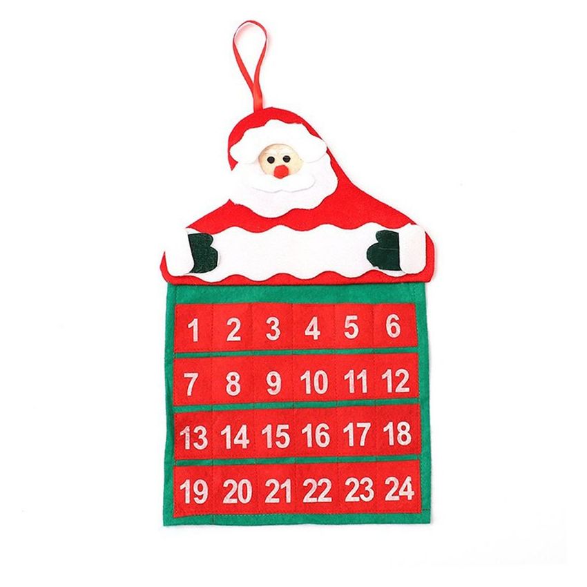 Calendario de Navidad Santa Claus Snowman Calendario Cuenta regresiva Calendarios de pared