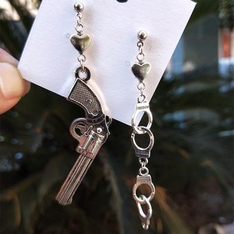 Esposas Creativas Forma De Llave Pendientes De Plata De Punk Esposas Creativas Forma De Llave Pendientes De Plata De Punk