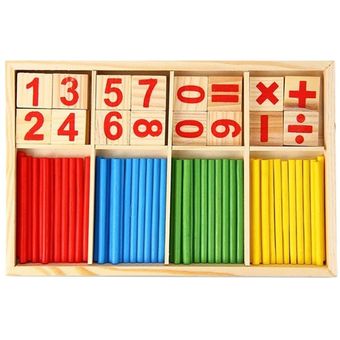 Números de madera Aprendizaje Palillo Matemáticas Aprendizaje Contando Juguetes educativos 