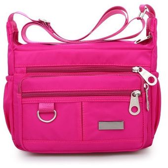 #Hot Pink Las nuevas mujeres bolsas de mensajero para Grils impermeable de Nylon Bolsos Bolso de hombro femenino señoras bolso Bolsa Sac principal 