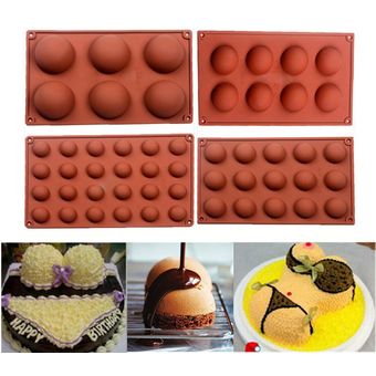 Hemisférica mousse de chocolate Pastel de molde 6 agujero 8 hoyos 15 hoyos continuas semi-circulares Productos para el hogar 
