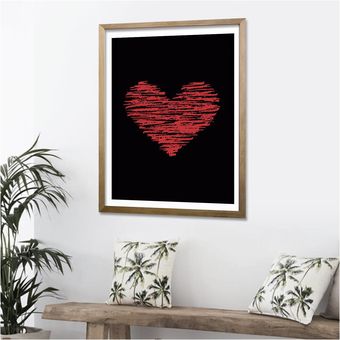 Cuadro 50x35 cm ilustración corazon lineal 