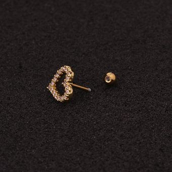 1pc Joyería De Oído Corazón Sol 20 G Aro De Acero Inoxidable 