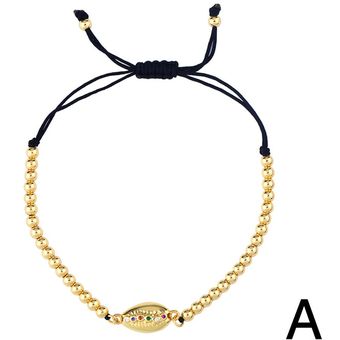 Pulsera De Concha Cruzada Cadena De Color Dorado Cadena De 