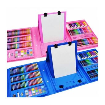 Set Arte Estuche Colores Crayones Plumones Acuarelas 50 Pzs