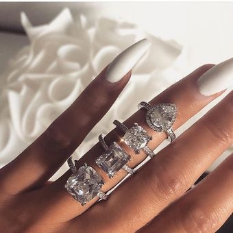 Anillo De Promesa Realmente 925 Cojines De Plata Esterlina 8 